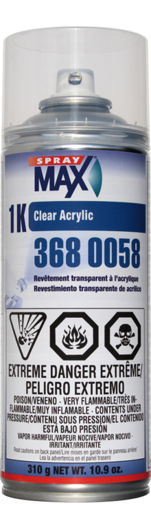 1K CLEAR ACRYLIC SPRAY MAX (Pkg of 1) - S&R Fastener